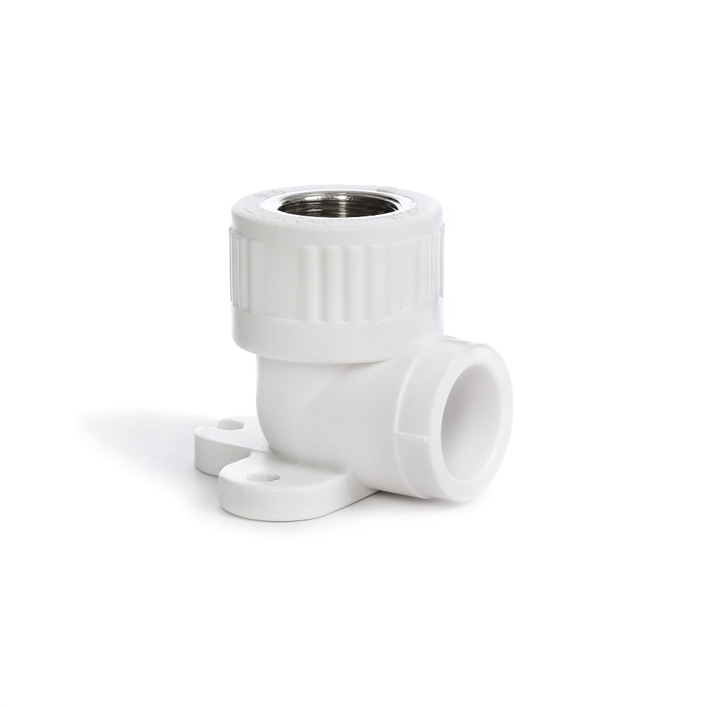 Угольник настенный Fusitek 90° комбинированный 20х1/2 с креплением Белый