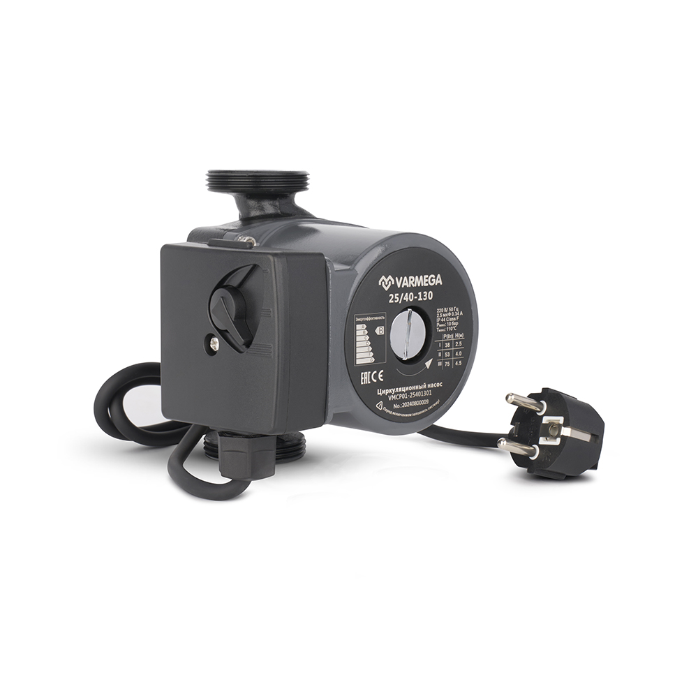 Циркуляционныи насос Varmega Basic с “мокрым” ротором, без гаек, с кабелем — изображение 2