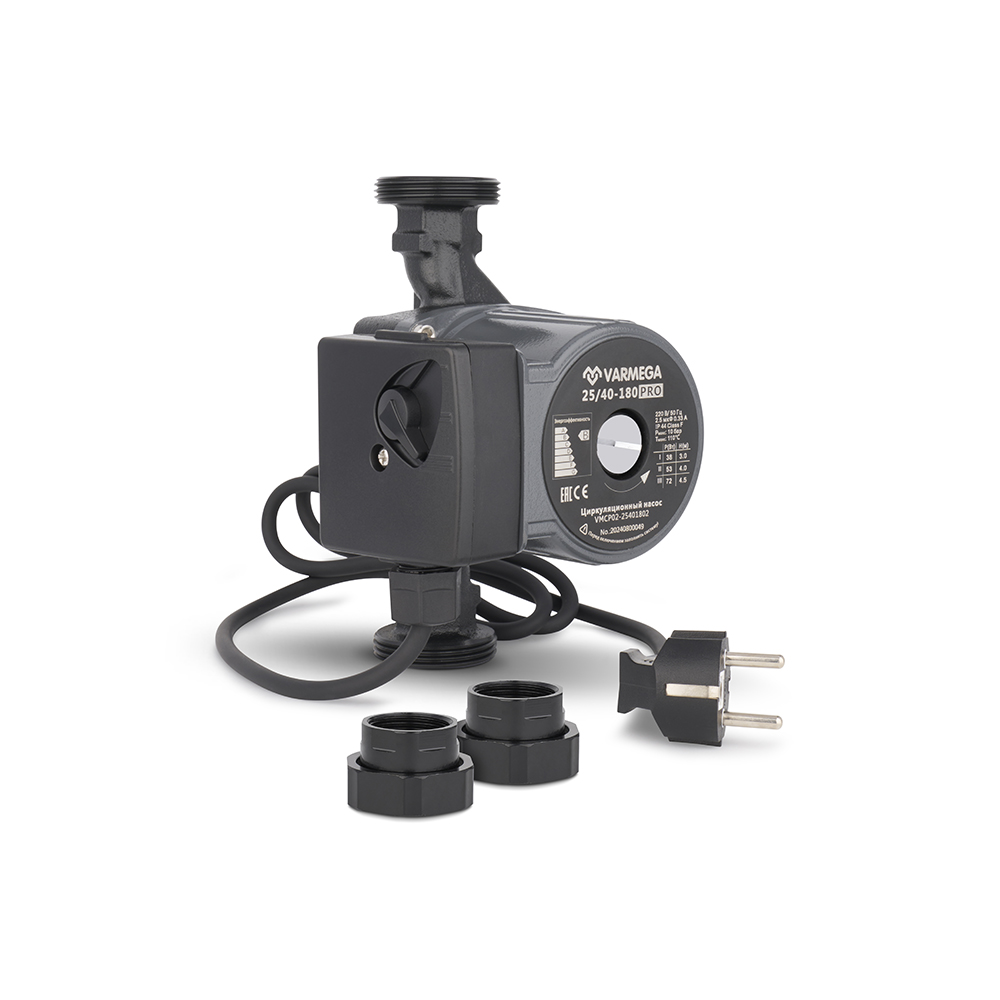Циркуляционныи насос Varmega PRO с “мокрым” ротором, с гайками и кабелем — изображение 2