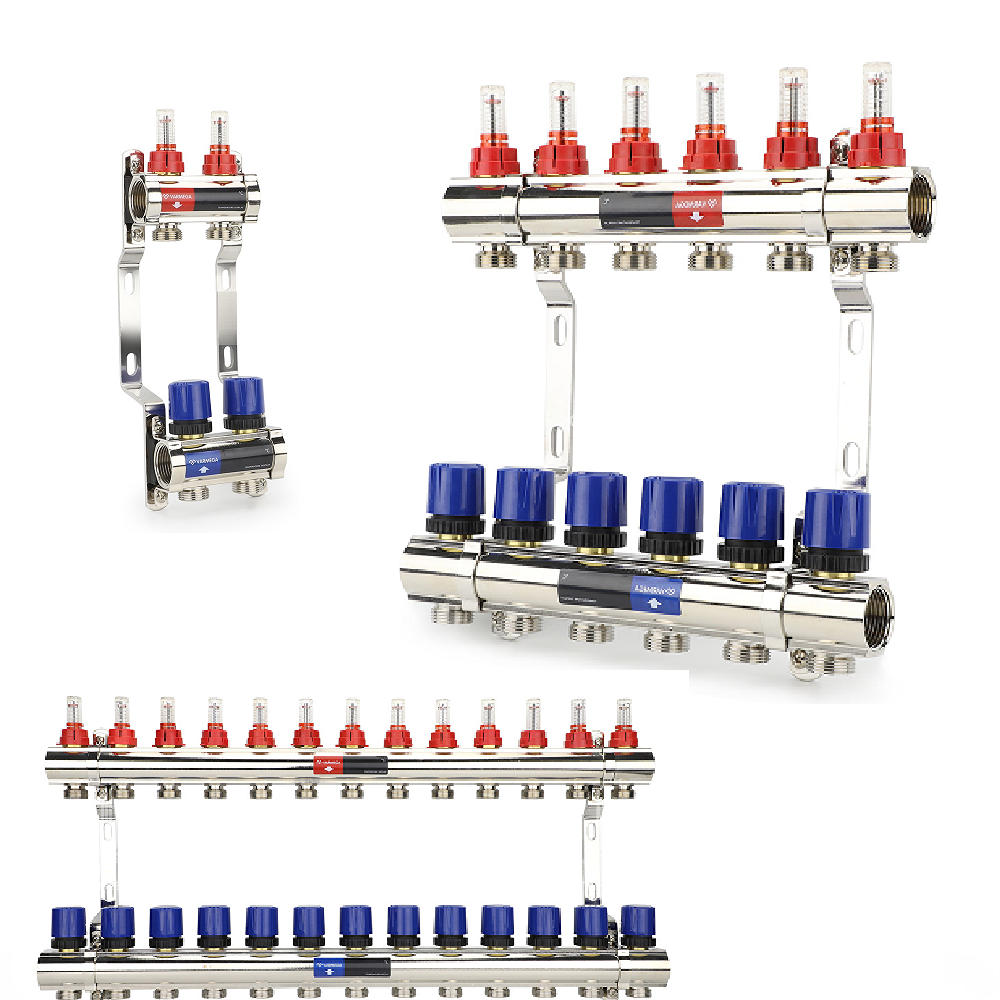 Распределительный коллектор Varmega VM154 с расходомерами и регулирующими клапанами