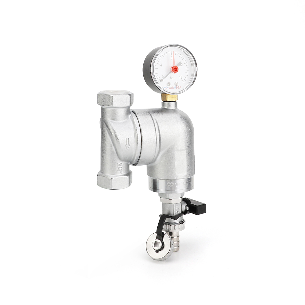 Фильтр сетчатый промывной Varmega VMSF03 поворотный, ВР-ВР c манометром — изображение 2
